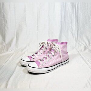 Converse All Star Chuck Taylor Pink Stripe High Top Sneakers~M-9.5/W-11.5~